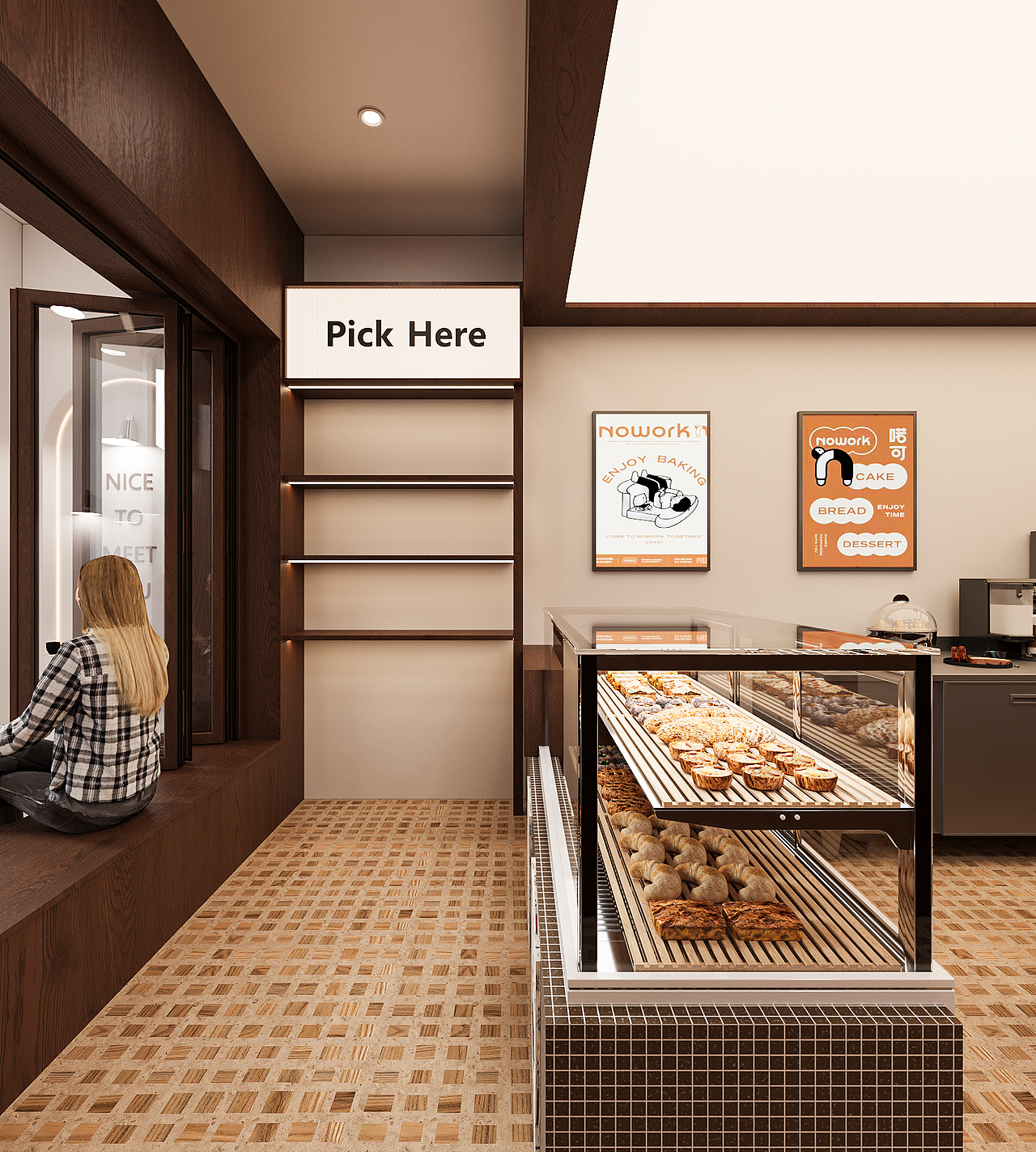 30多㎡原木风甜品店