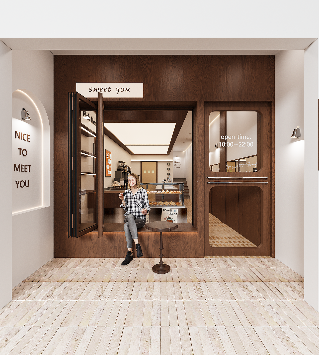 30多㎡原木风甜品店