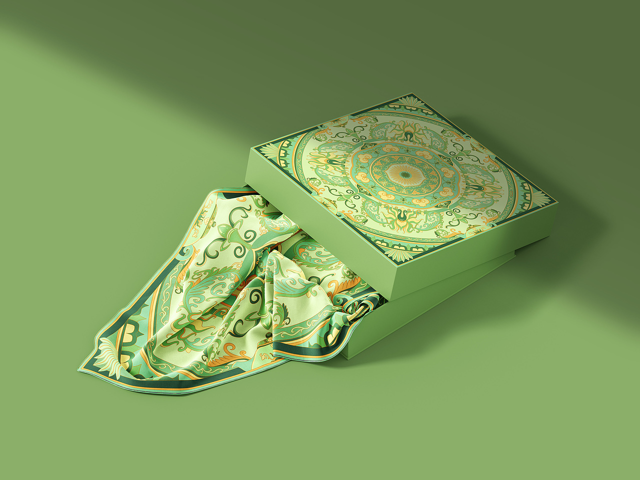 《玉壶》方巾图案设计（图ZMzc5MzkyMDY4） - 图案 - 站酷设计师柿米原创素材 - 站酷ZCOOL