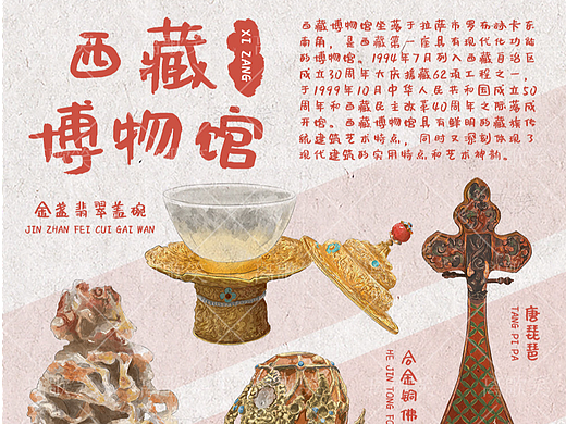 西藏博物馆｜文物插画（个人主页-ZNzA2NDU0NzY=） - 商业插画 - 站酷设计师离歌笑z原创素材 - 站酷ZCOOL
