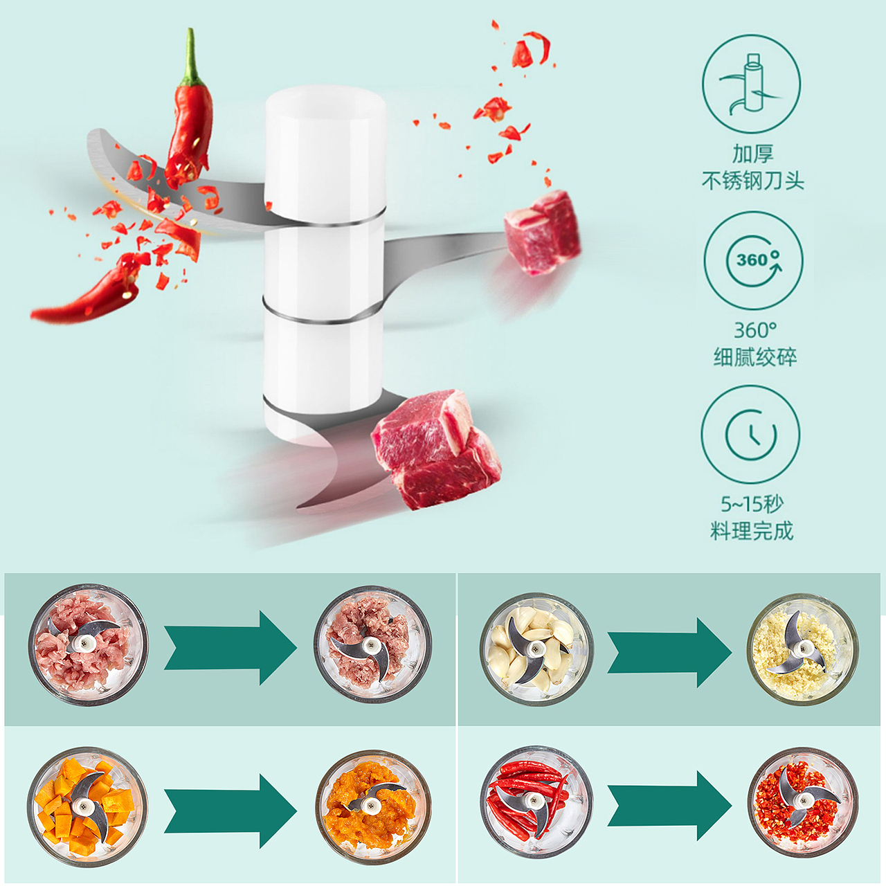 亚马逊产品摄影设计:家居生活用品-小型破壁搅碎机