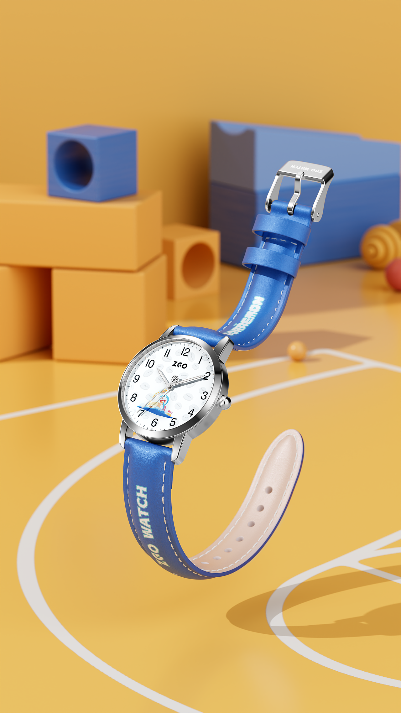 哆啦A梦电子手表详情页KV视觉风格图