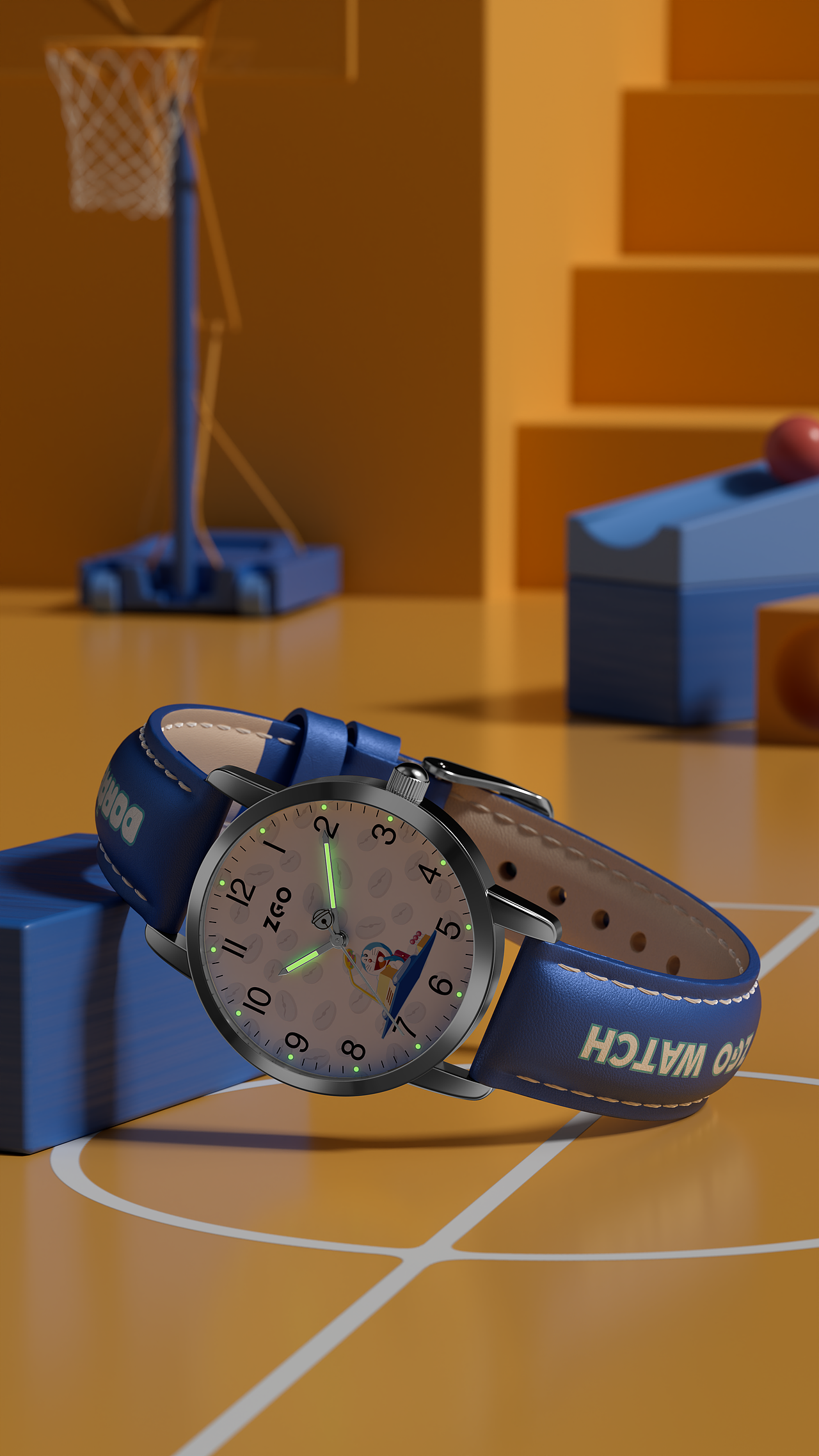 哆啦A梦电子手表详情页KV视觉风格图