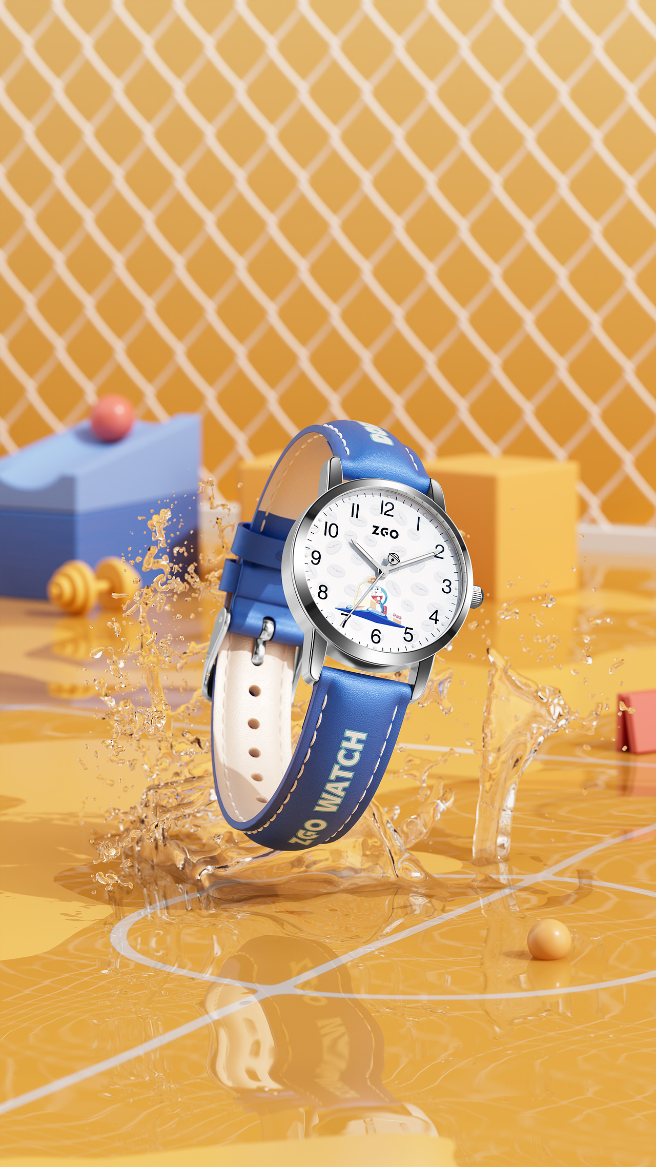 哆啦A梦电子手表详情页KV视觉风格图