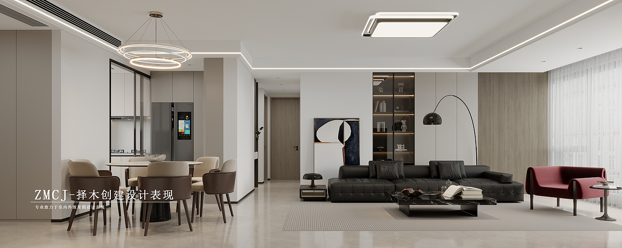 现代客餐厅卧室厨房