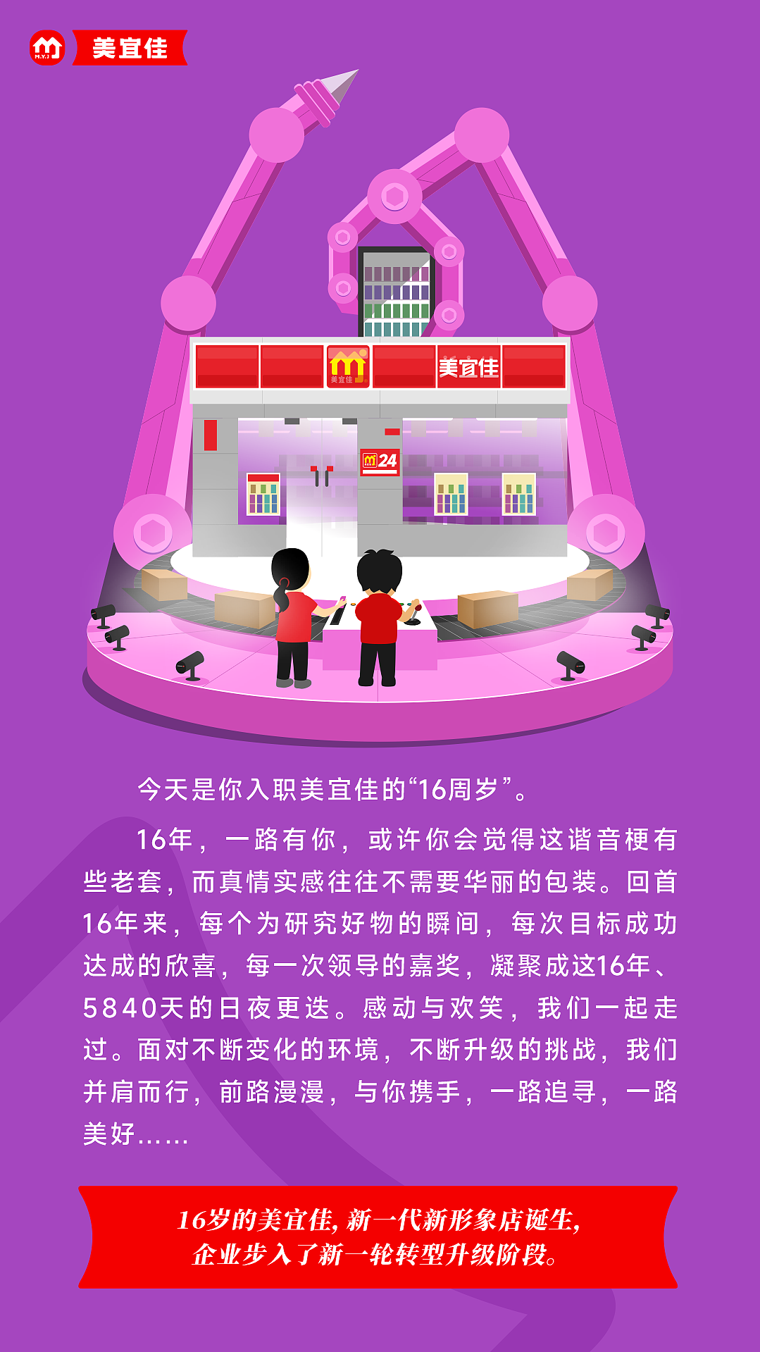 周年入职祝福海报