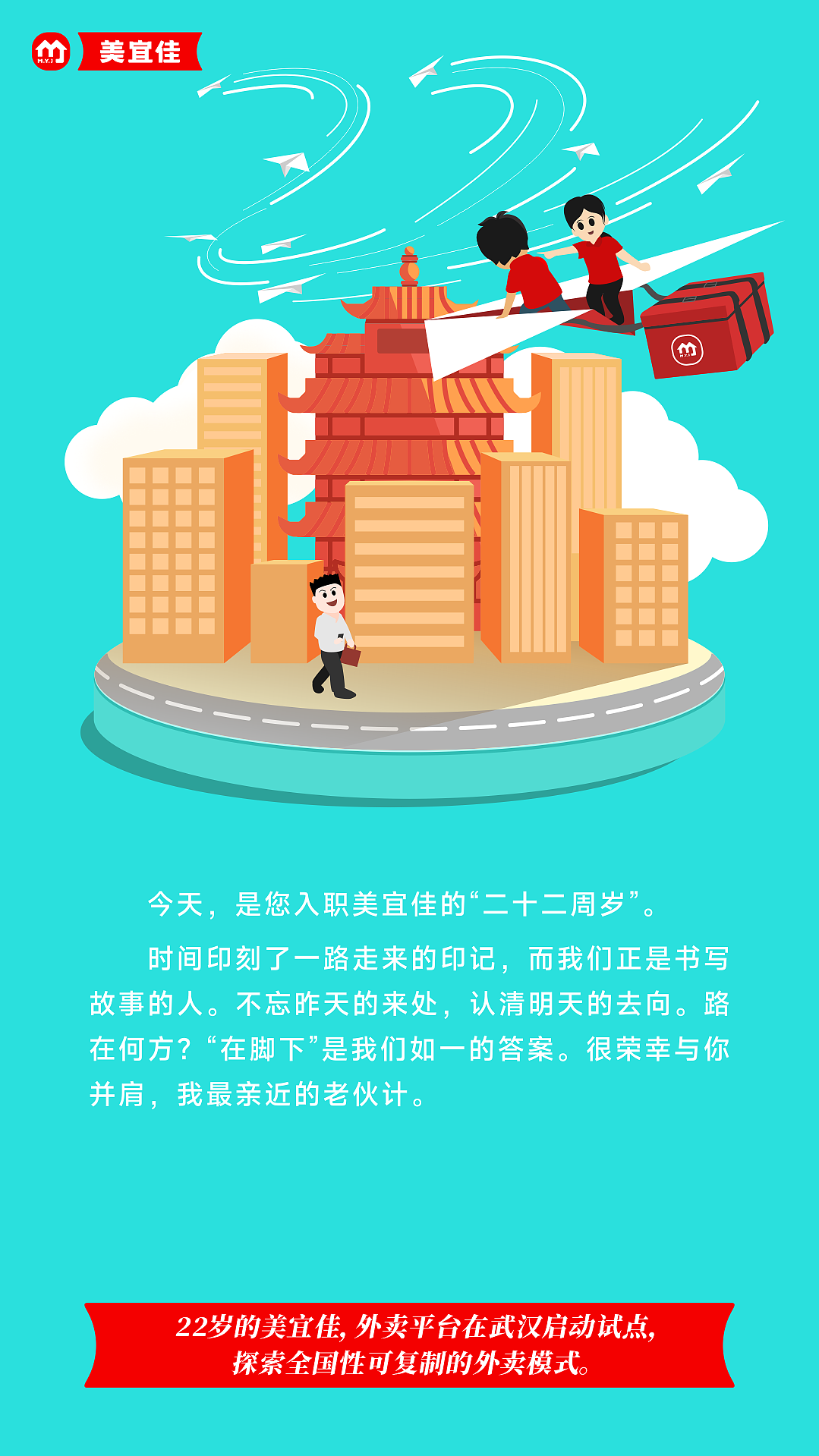 周年入职祝福海报