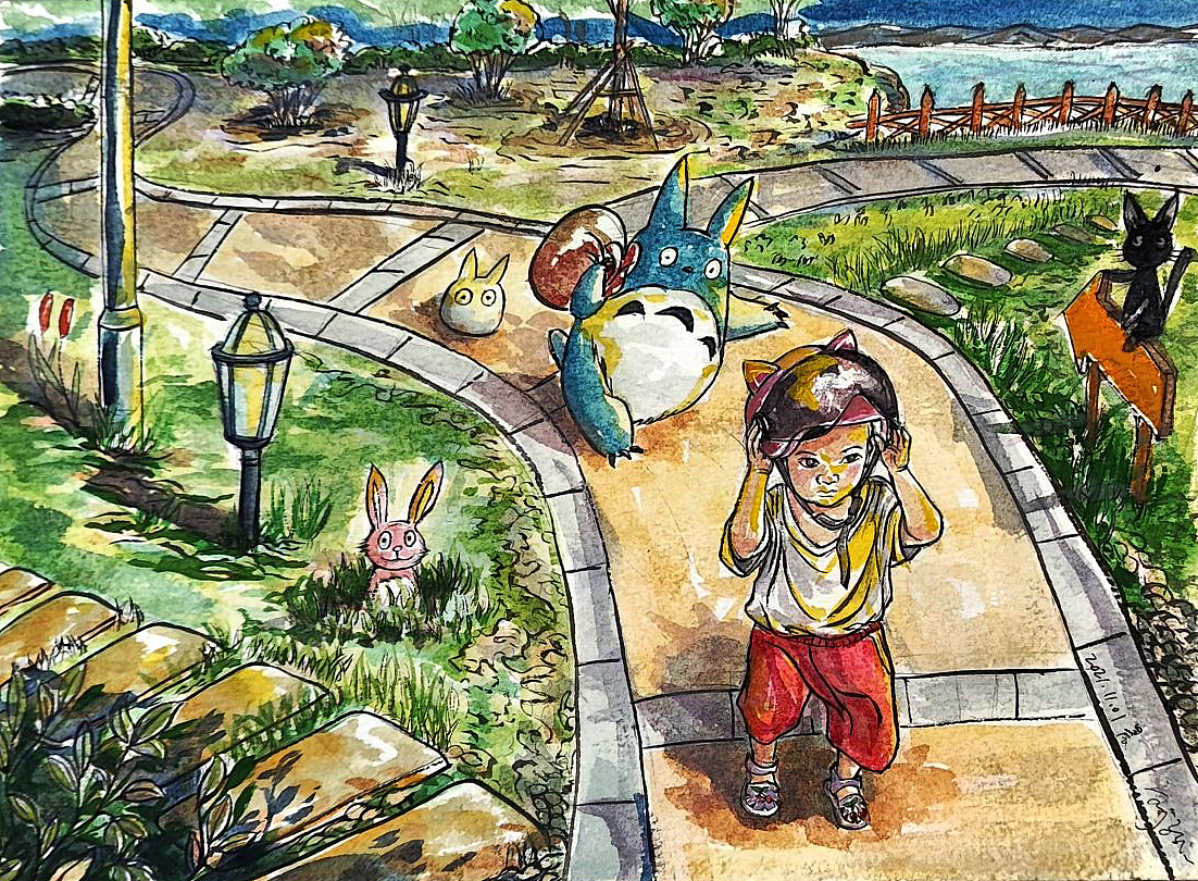 水彩插画~亲子幻想主题（图ZMzc5NDcxMzg4） - 绘本 - 站酷设计师文尧与猫原创素材 - 站酷ZCOOL