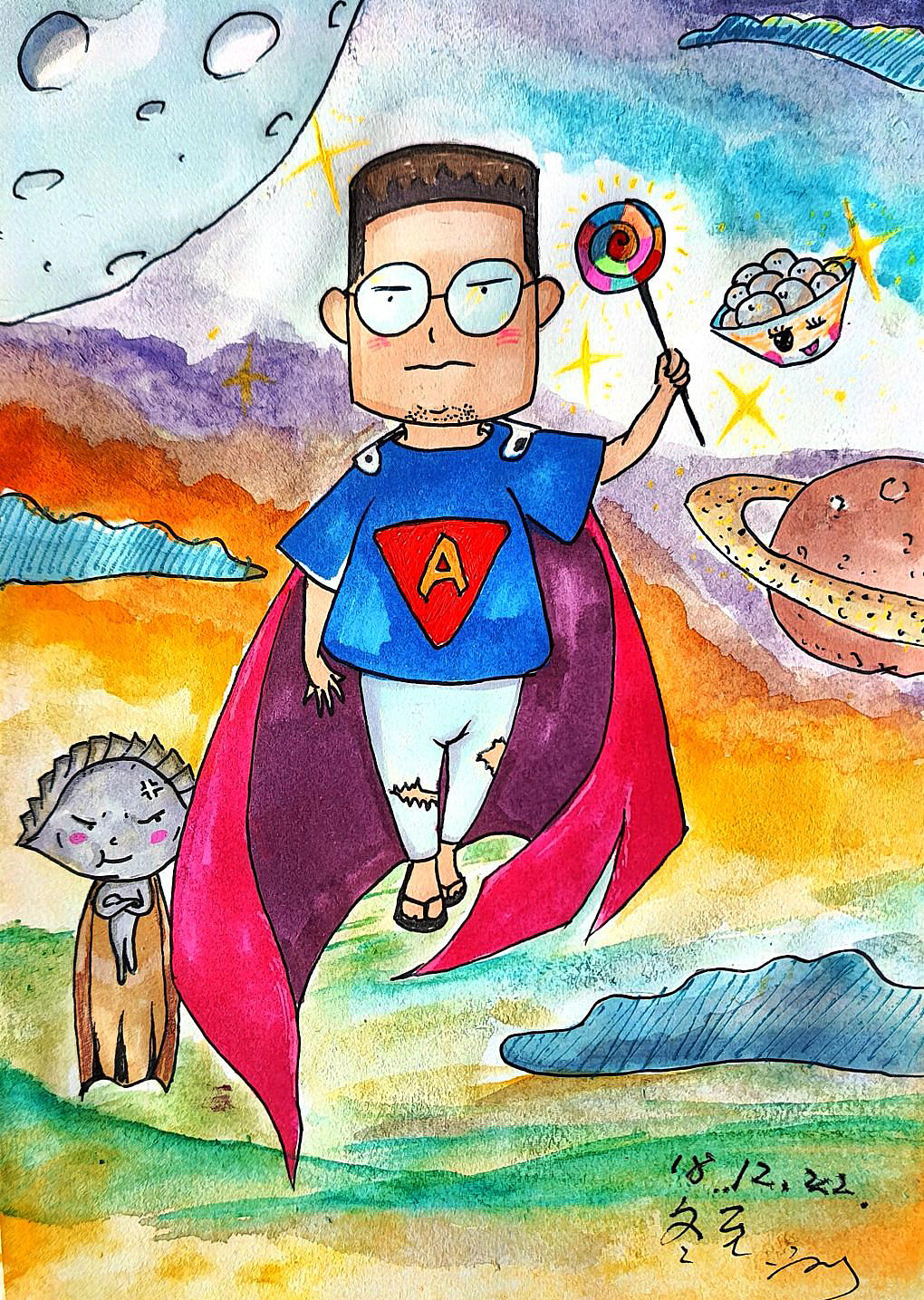 水彩插画~亲子幻想主题（图ZMzc5NDcxNDAw） - 绘本 - 站酷设计师文尧与猫原创素材 - 站酷ZCOOL