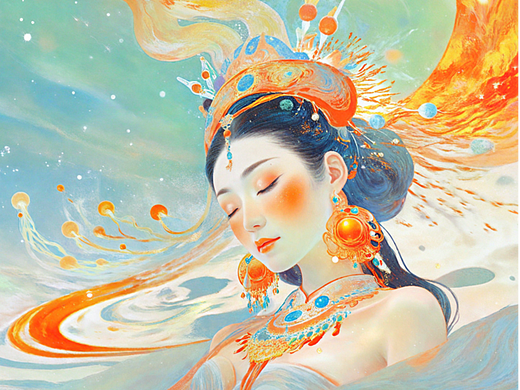 敦煌女神国风插画