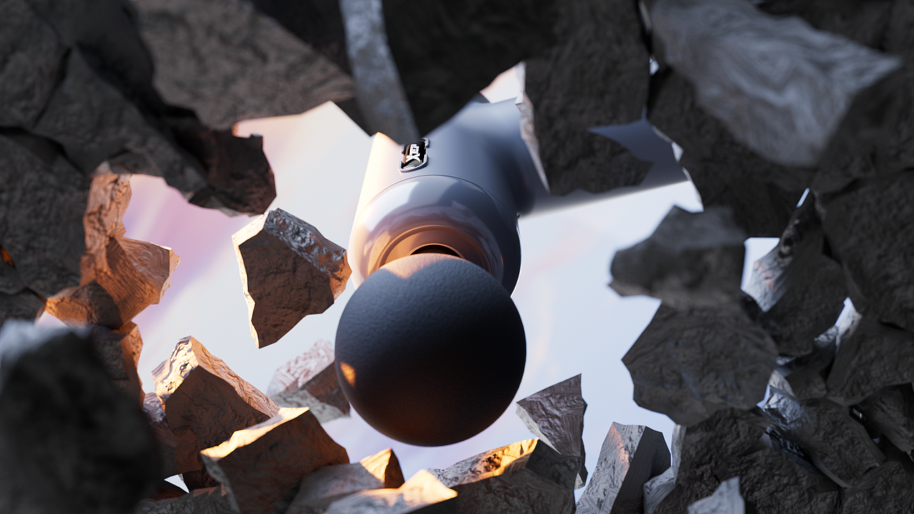 特步新款筋膜枪(3C建模渲染)