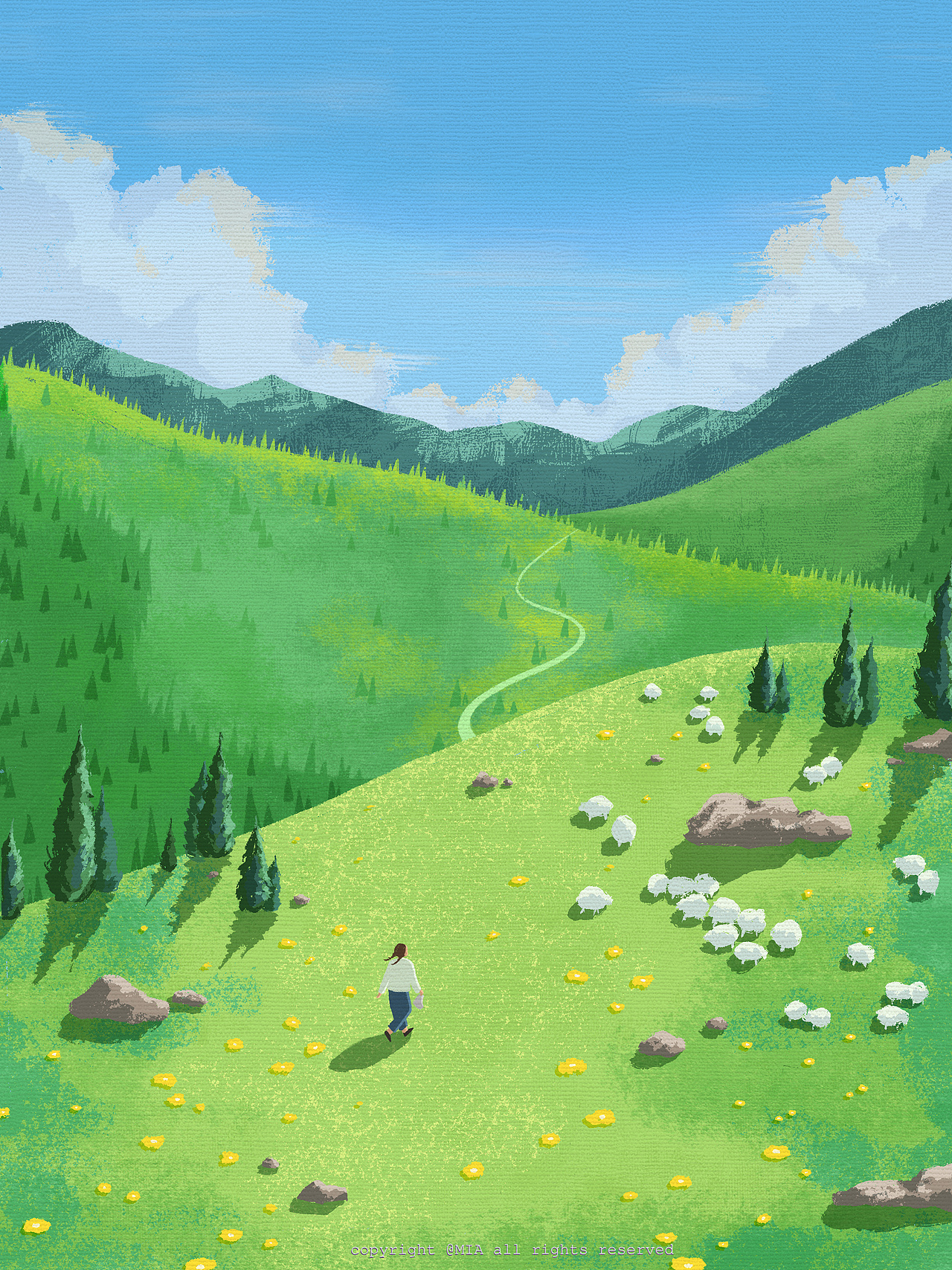 遥远的阿勒泰 | 原创插画