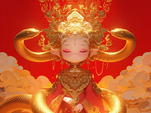 蛇年IP 金蛇缠绕 