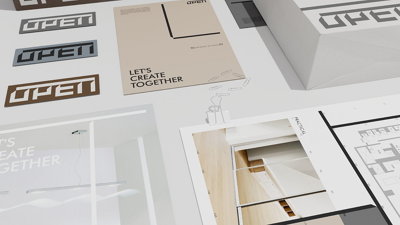 OPEN物界_建筑室内空间工作室logo/vi品牌形象设计(图ZMzc5NTEyNDIw) - 品牌 - 站酷设计师AJ宾果品牌设计原创素材 - 站酷ZCOOL
