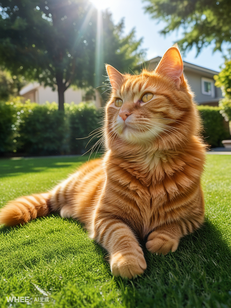 晒太阳的橘猫