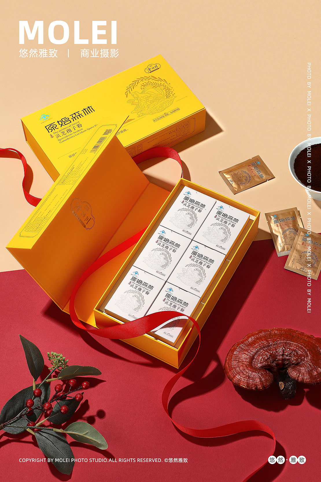 济佰川|灵芝孢子粉|原始森林|新年礼盒|保健品|默雷