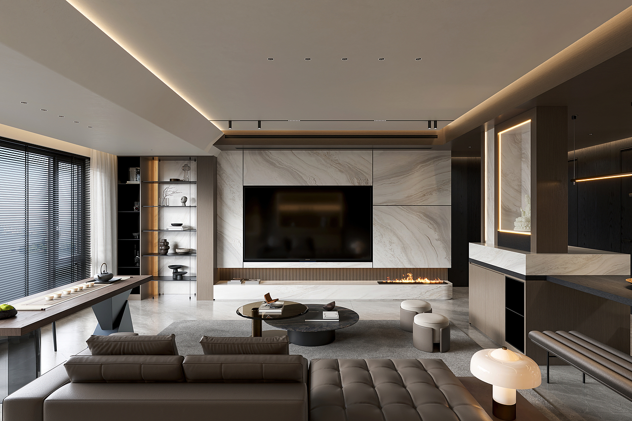 高级灰客餐厅 黑白灰客厅