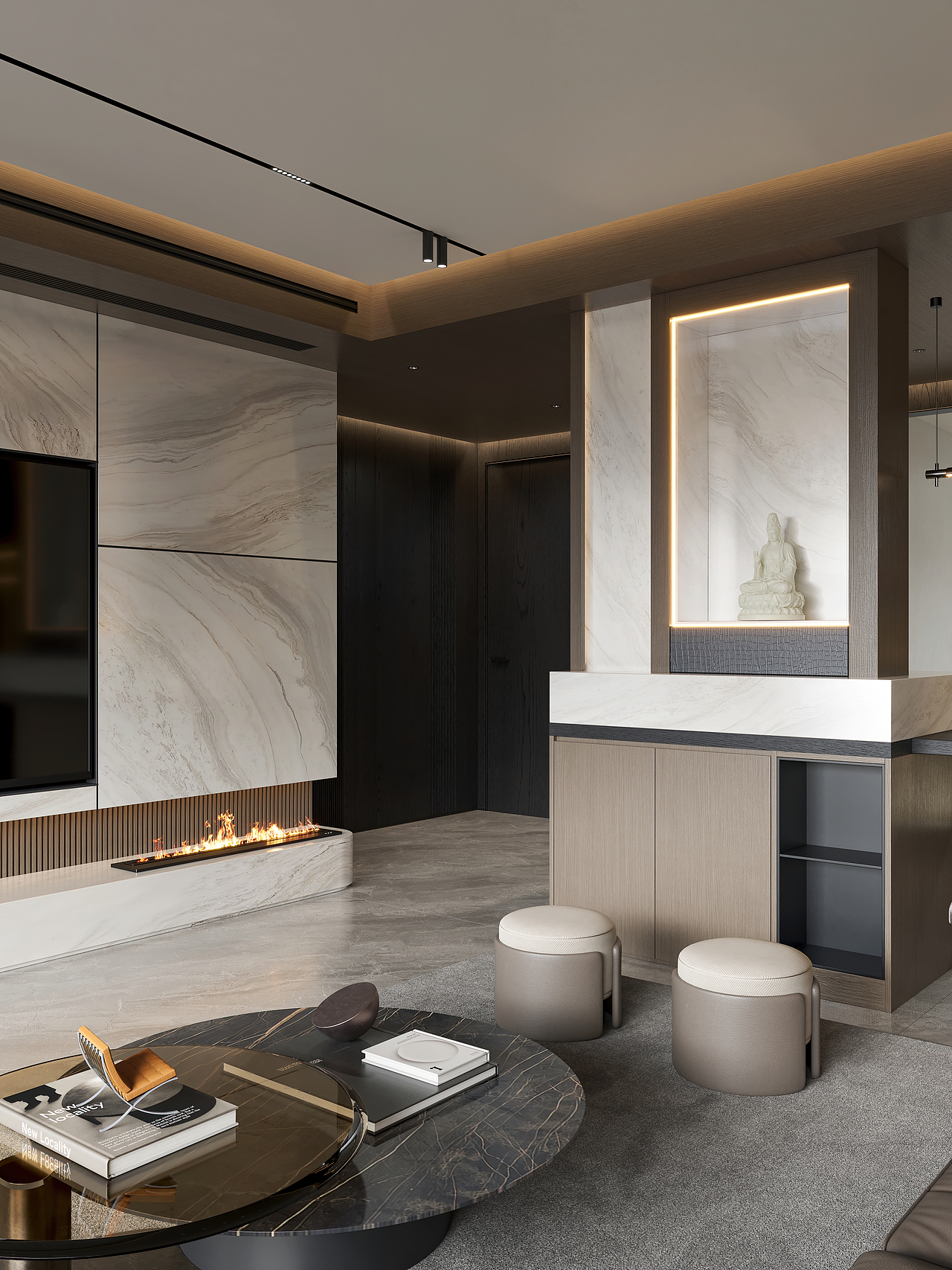 高级灰客餐厅 黑白灰客厅