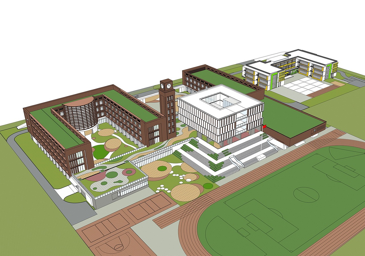红砖小学SU模型下载（图ZMzc5NTQ4MjQw） - 建筑设计 - 站酷设计师素模网原创素材 - 站酷ZCOOL
