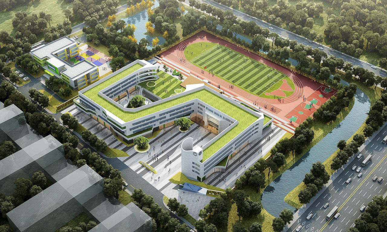 红砖小学SU模型下载（图ZMzc5NTQ4MjUy） - 建筑设计 - 站酷设计师素模网原创素材 - 站酷ZCOOL