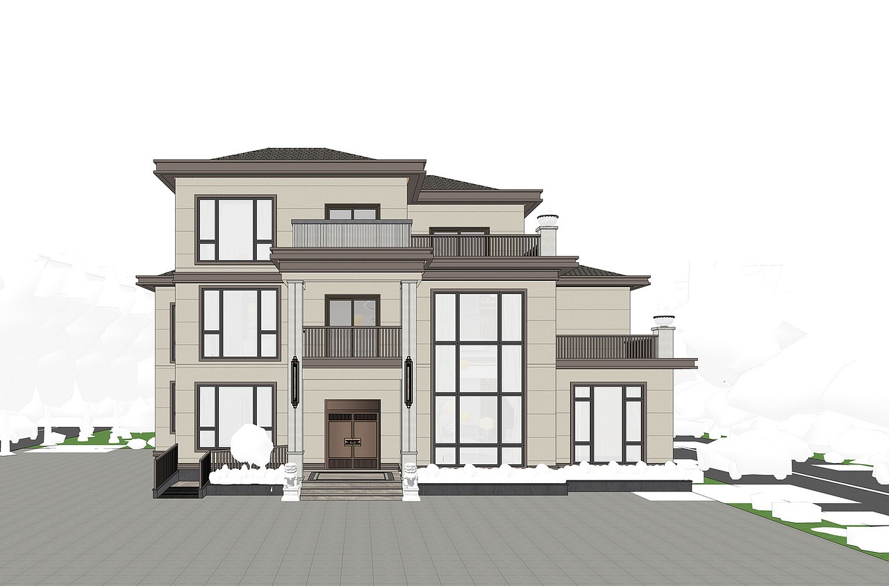 新农村别墅自建房SU模型下载