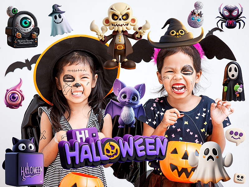 万圣节AI立体贴纸（图ZMzc5NTczOTk2） - AI作品 - 站酷设计师我有一只毛毛虫原创素材 - 站酷ZCOOL
