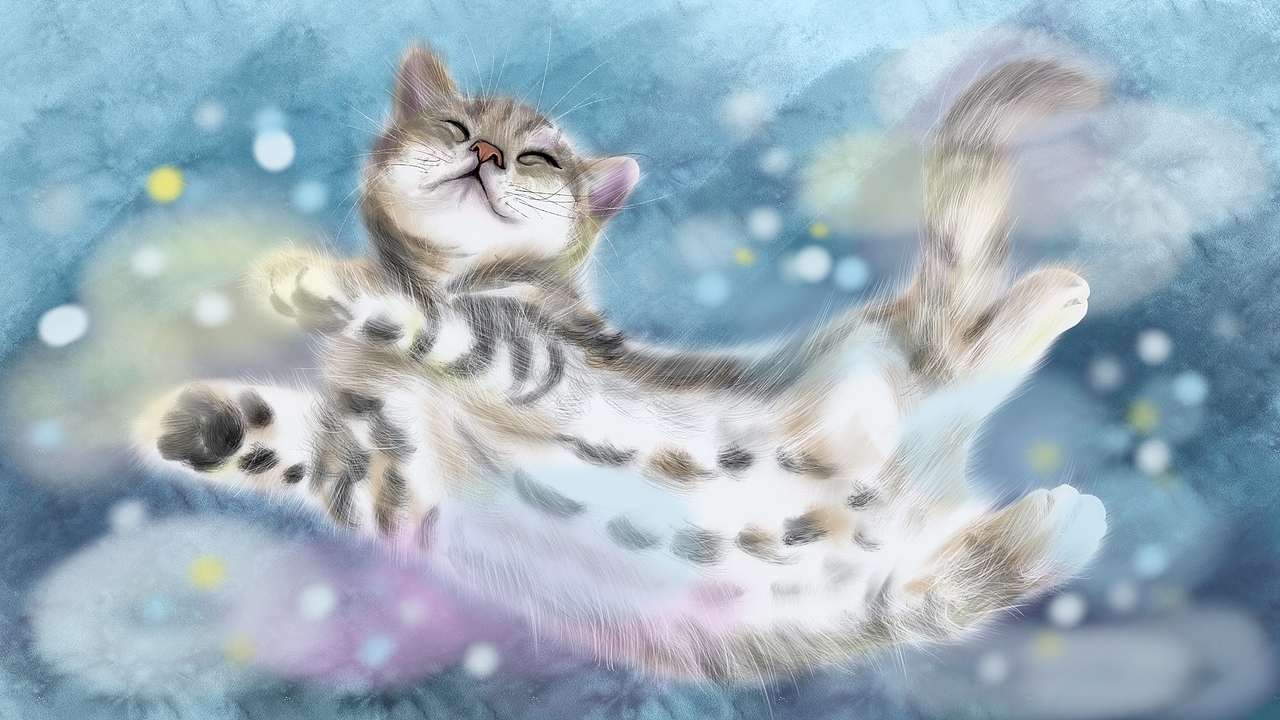 “梦游”的小猫怎么会有烦恼呢?