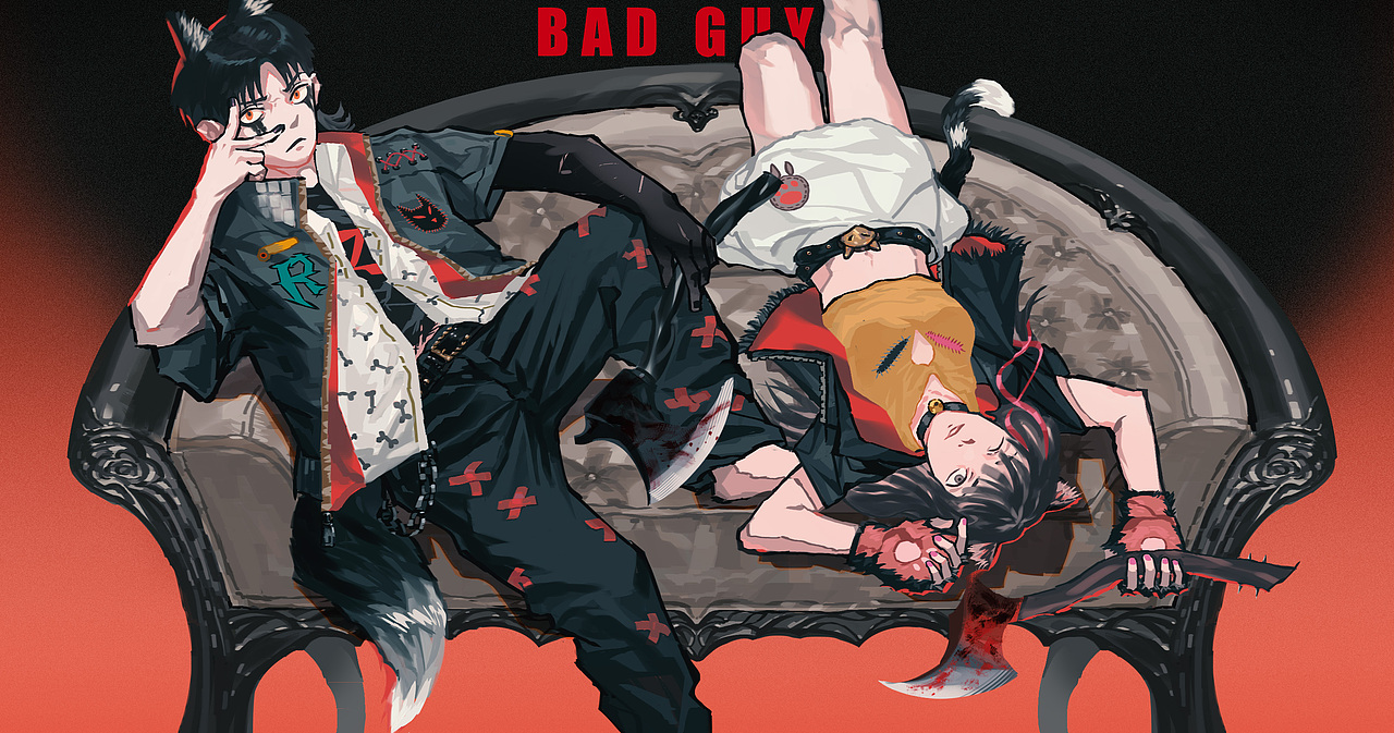 坏孩子们系列图（图ZMzc5NTk0OTQ4） - 新锐潮流插画 - 站酷设计师你个痴线原创素材 - 站酷ZCOOL