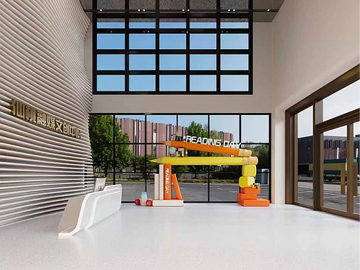 融媒文创中心挑空大厅&展厅效果图