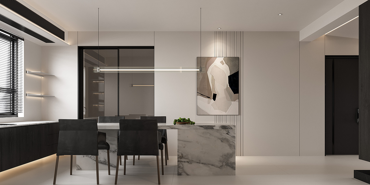 现代黑白灰案例（图ZMzc5NjIxMzg0） - 家装设计 - 站酷设计师白龙马效果图杨芸原创素材 - 站酷ZCOOL