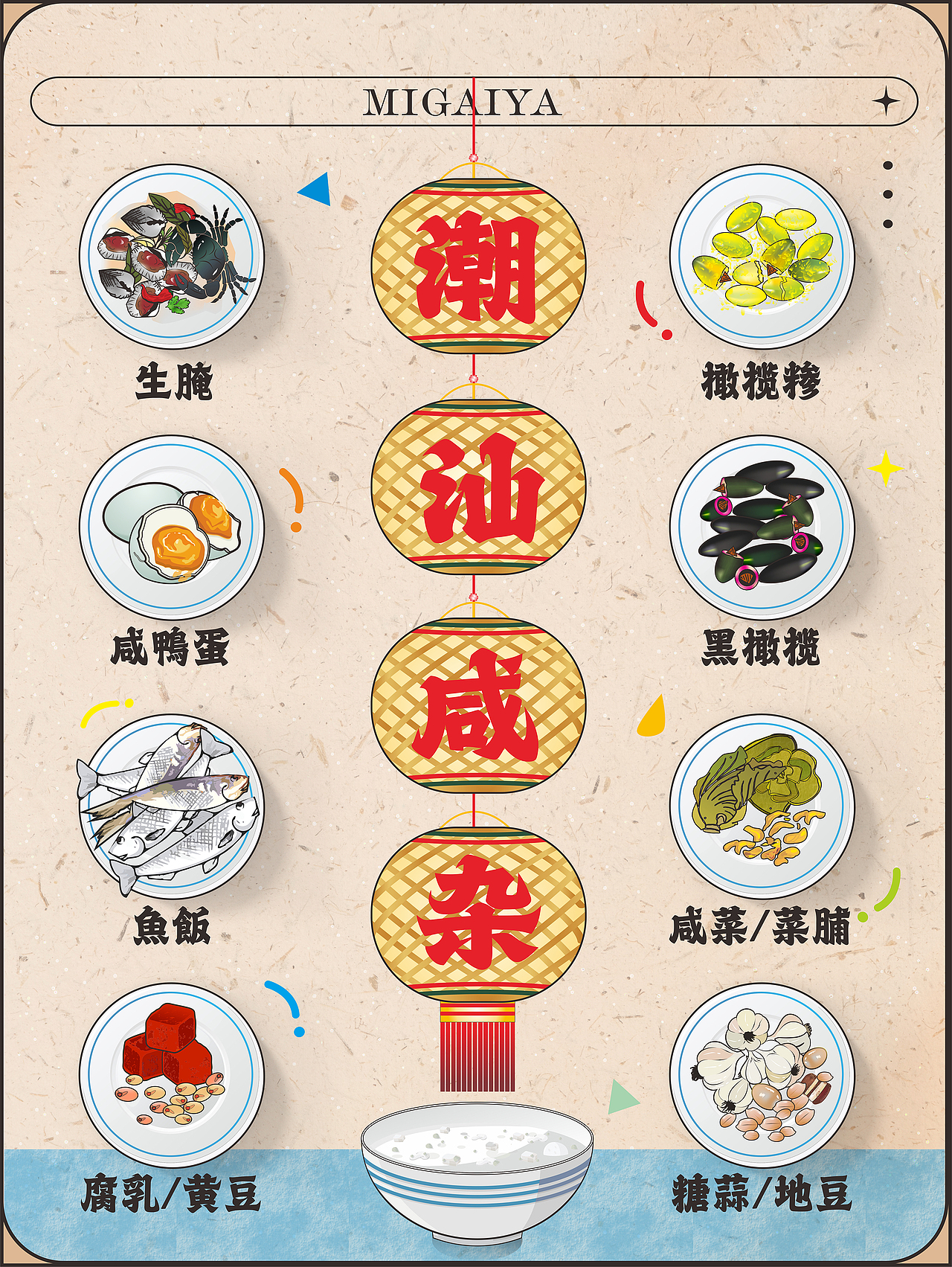 白粥+咸杂~潮汕人的最爱♥♥ 和 一些cdr鼠绘~