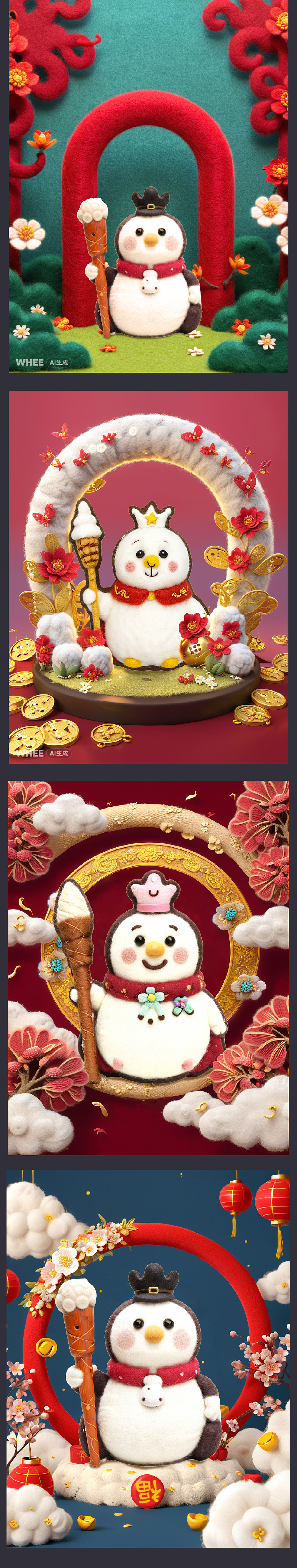 毛毡公仔王国-雪王的新衣（图ZMzc5NjQ0NDk2） - AI作品 - 站酷设计师浅夏autumn原创素材 - 站酷ZCOOL