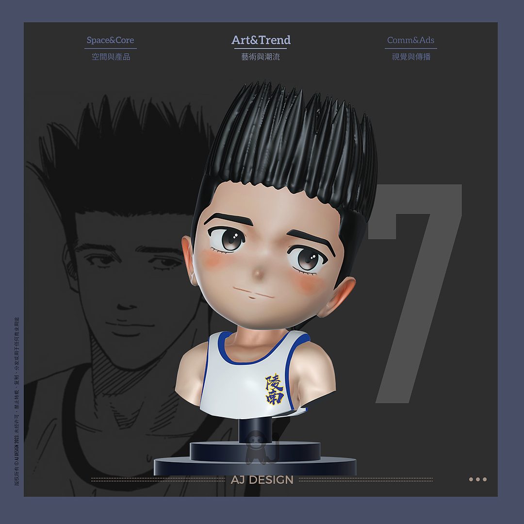 监修中！《灌篮高手》仙道彰经典头雕手办即将亮相（图ZMzc5NjQ4MTQw） - 手办/模玩 - 站酷设计师archJude原创素材 - 站酷ZCOOL