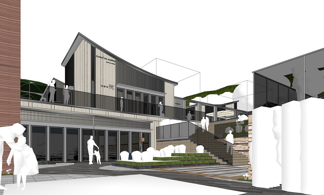 世贸花田小镇SU模型下载