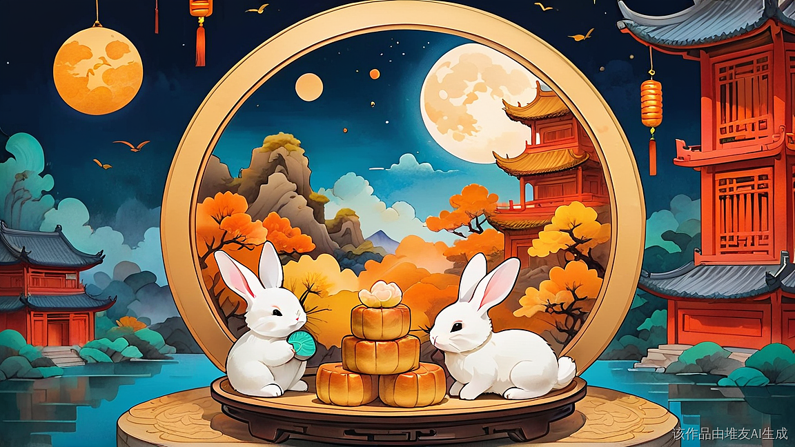 中秋佳节，花好月圆