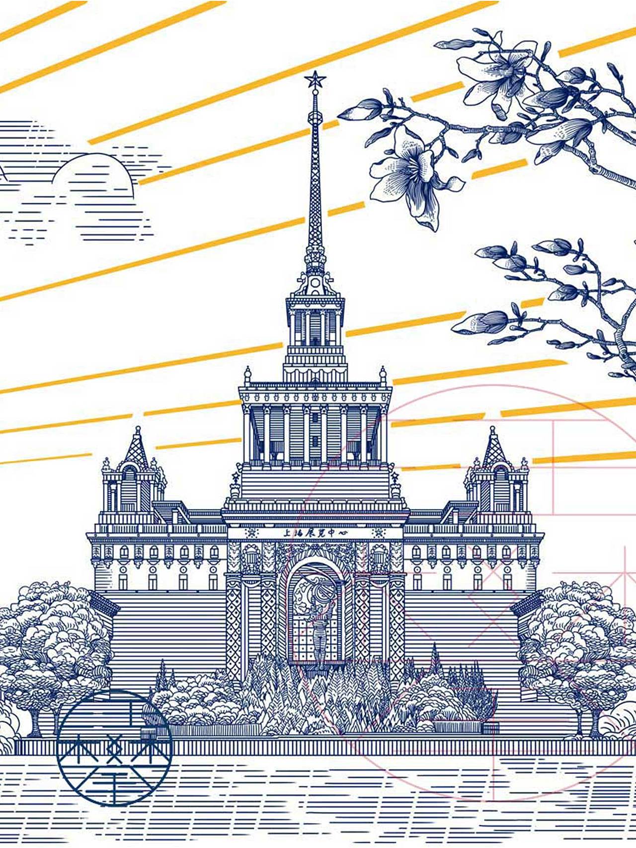 上海城市建筑版画/插画设计