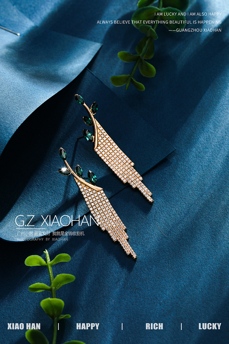 电商饰品拍摄 钻石套装 钻石项链 耳钉 手链 一波蓝底（图ZMzc5Njg4NDI4） - 产品摄影 - 站酷设计师广州小韩原创素材 - 站酷ZCOOL