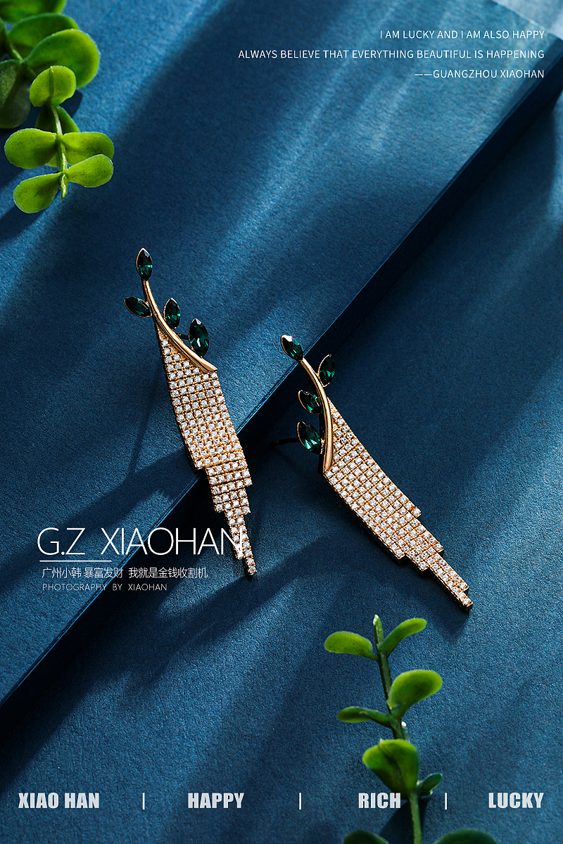 电商饰品拍摄 钻石套装 钻石项链 耳钉 手链 一波蓝底（图ZMzc5Njg4NDMy） - 产品摄影 - 站酷设计师广州小韩原创素材 - 站酷ZCOOL