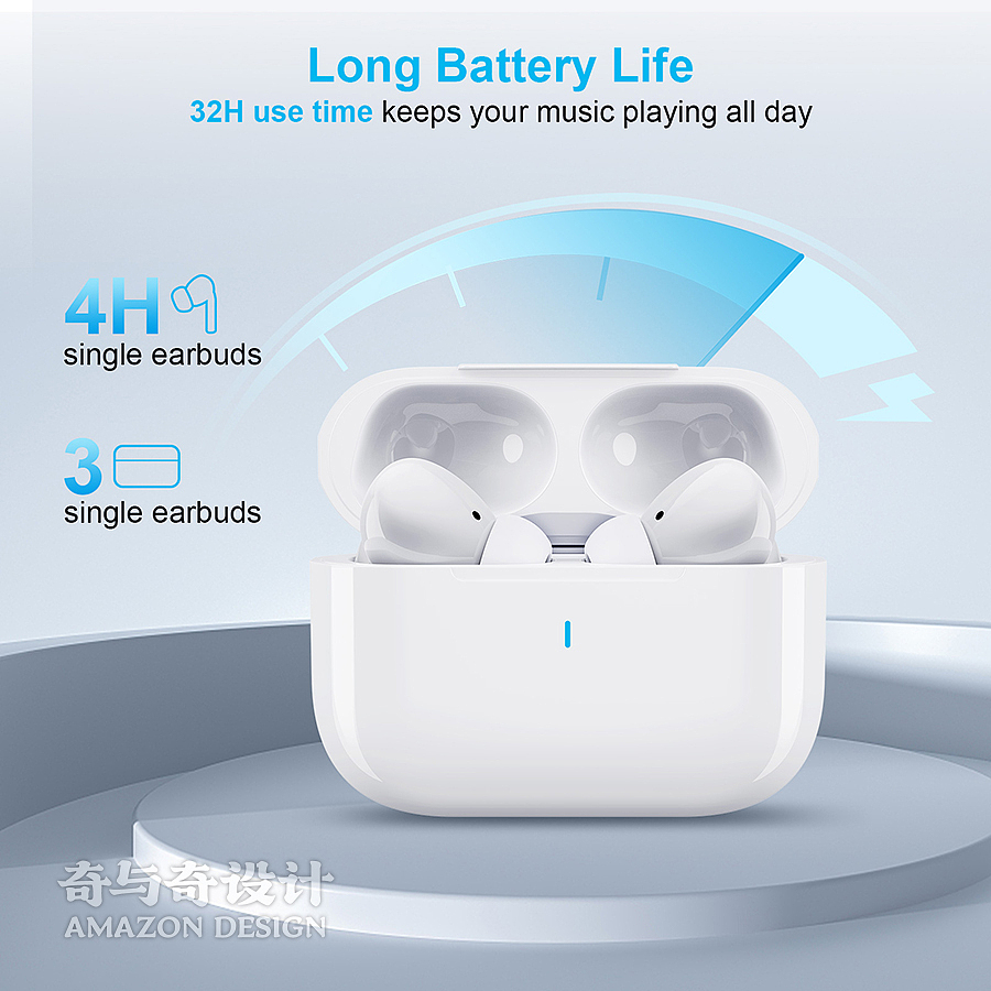 亚马逊跨境电商 亚马逊开店主图设计案例 蓝牙耳机产品