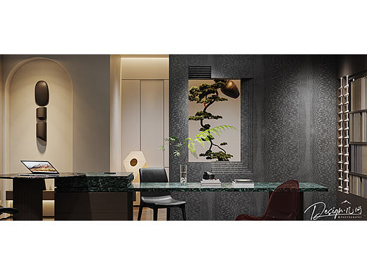 几何空间视觉表现 | 柏川木作展厅样板间