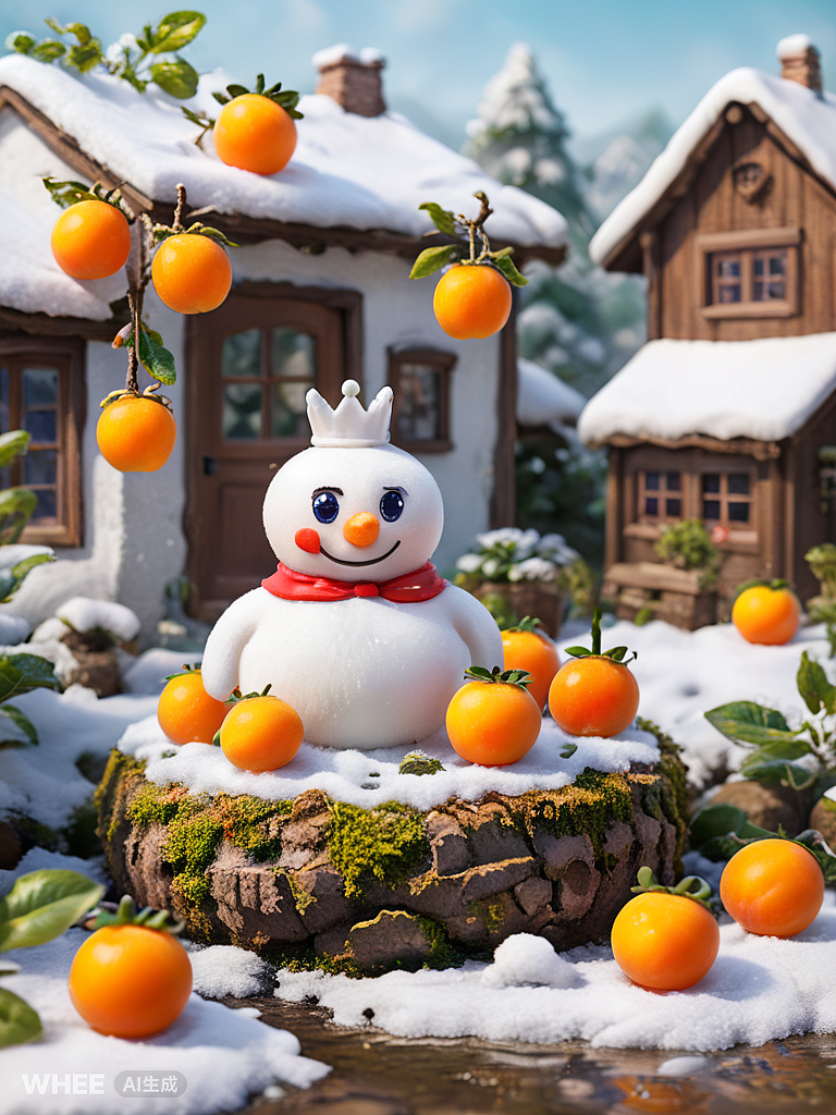 丰收的季节，雪王邀你一起吃柿子