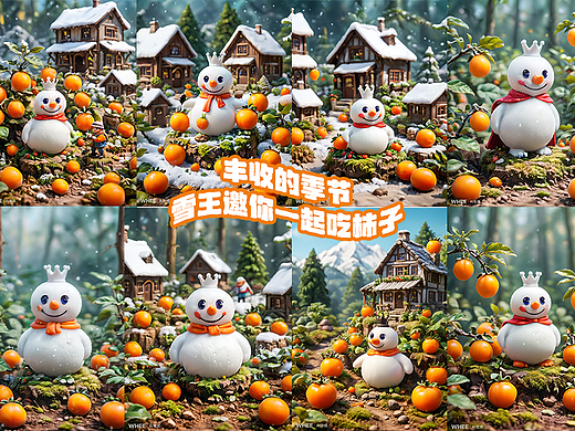 丰收的季节，雪王邀你一起吃柿子
