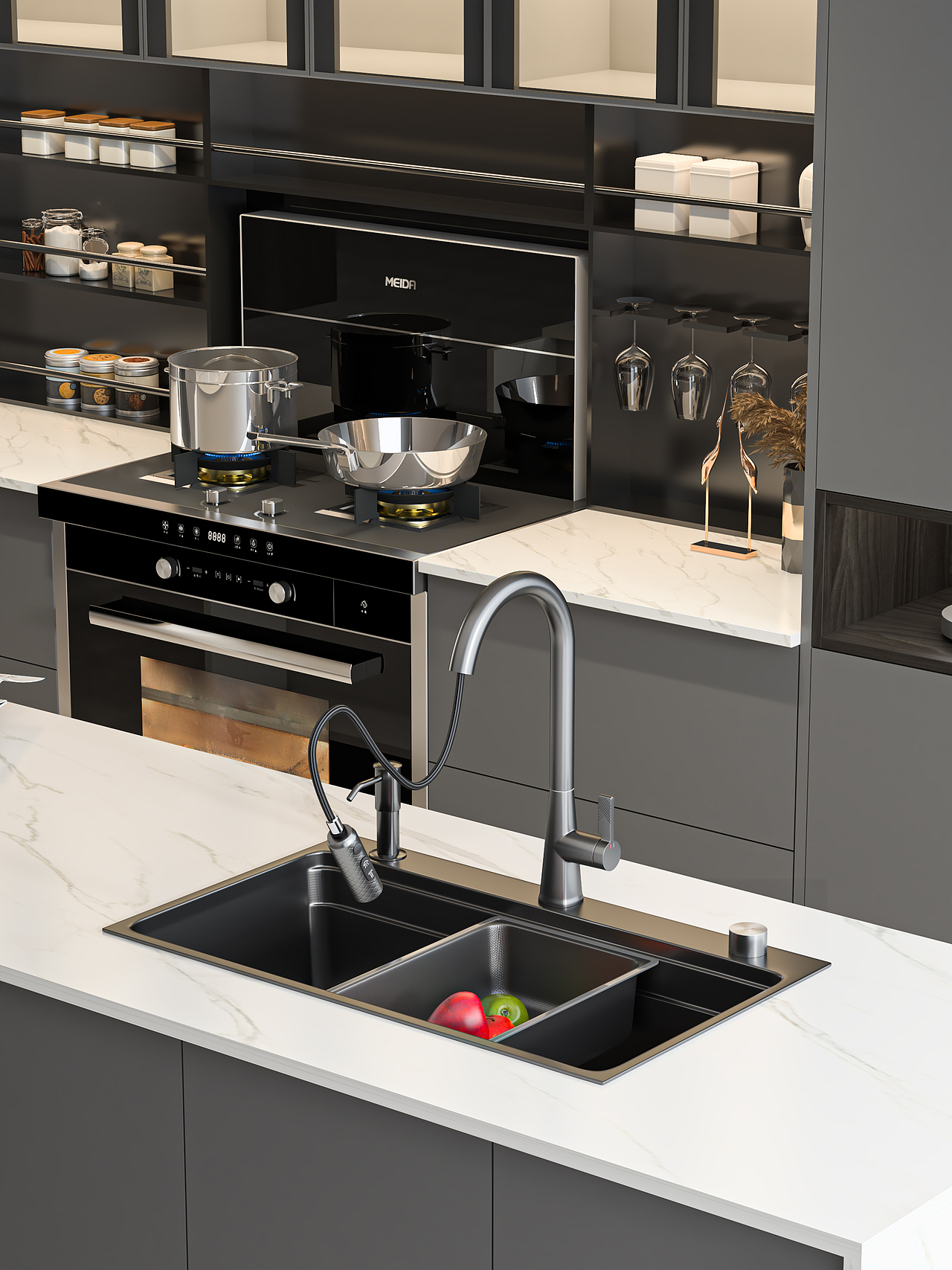 C4D-产品-建模-渲染-水槽图