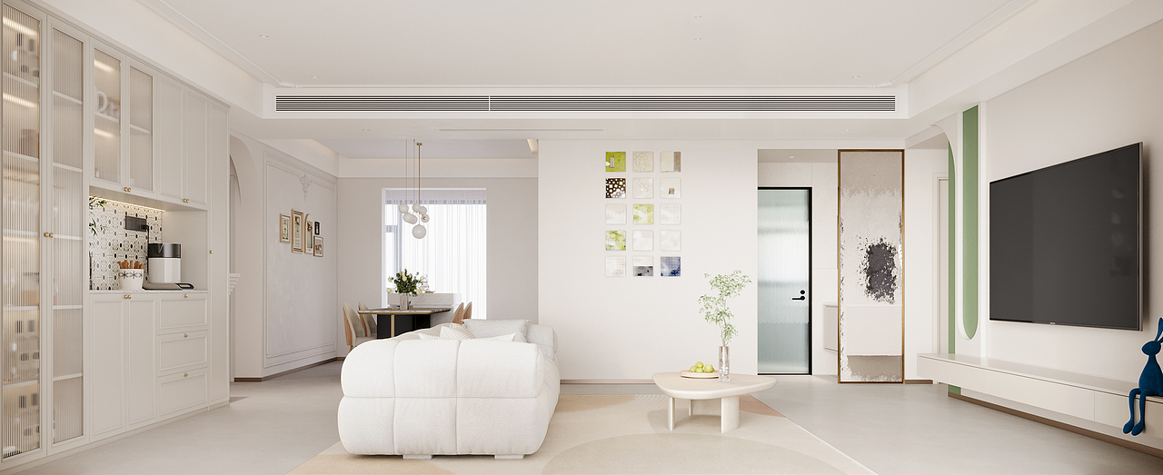 奶油配牛油果绿