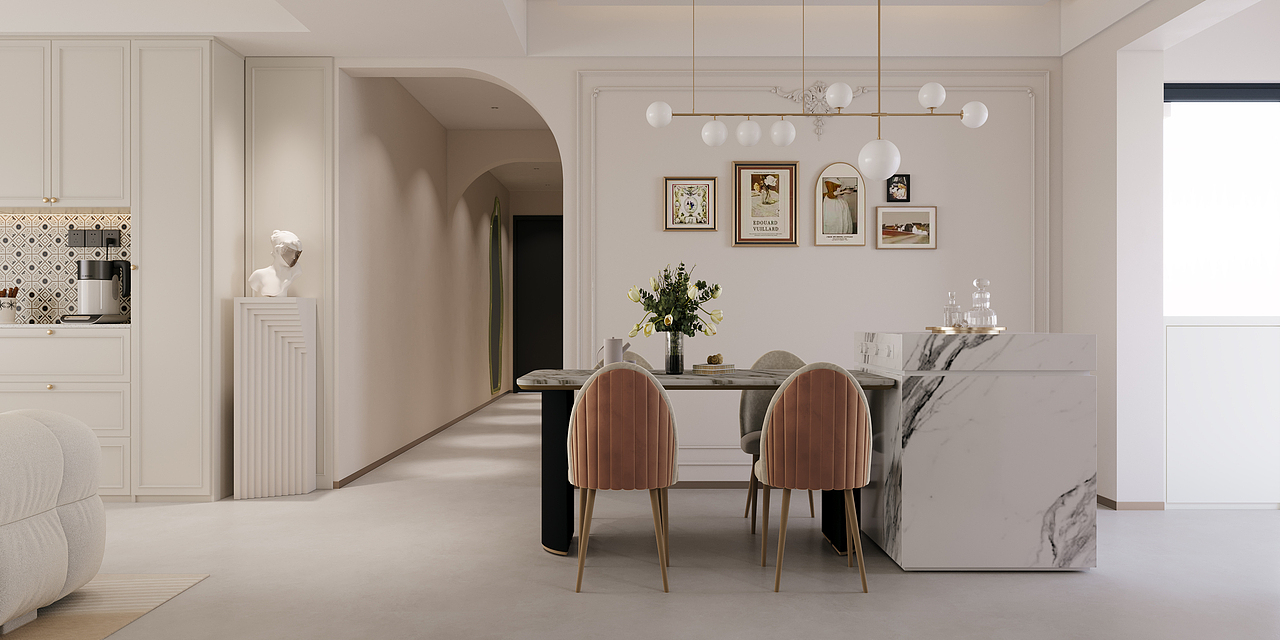 奶油配牛油果绿