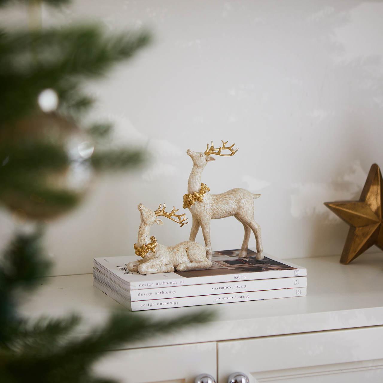 金色圣诞鹿摆件