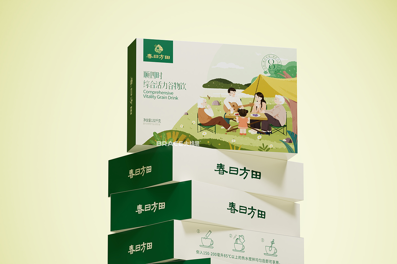 大豆包装 谷物产品包装 插画包装设计 五谷杂粮粉包装