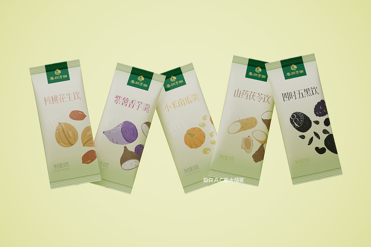 大豆包装 谷物产品包装 插画包装设计 五谷杂粮粉包装