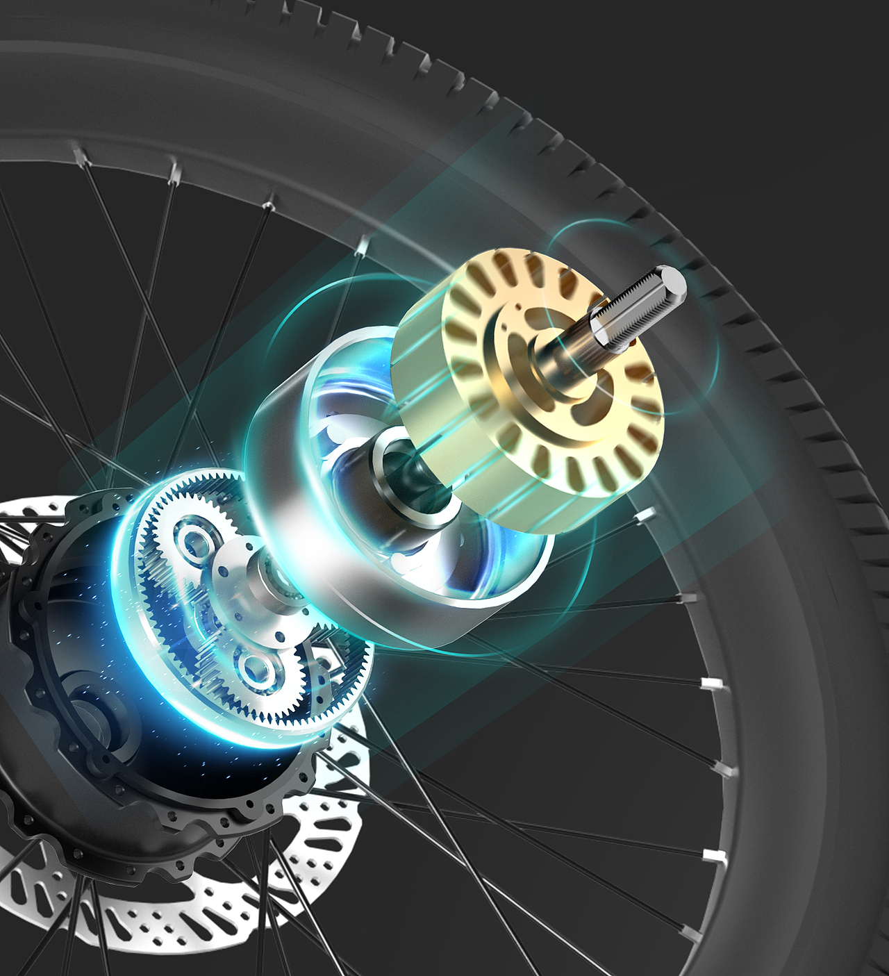 电动自行车电机三维视频