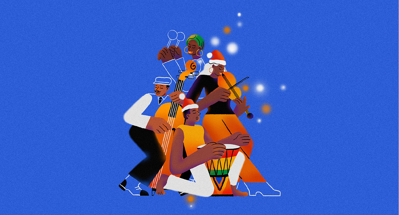 圣诞新年主题插画